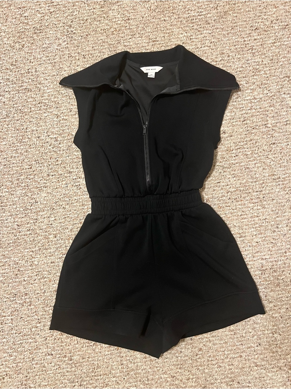 Black Sleeveless Zip-front Romper